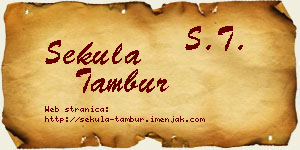Sekula Tambur vizit kartica